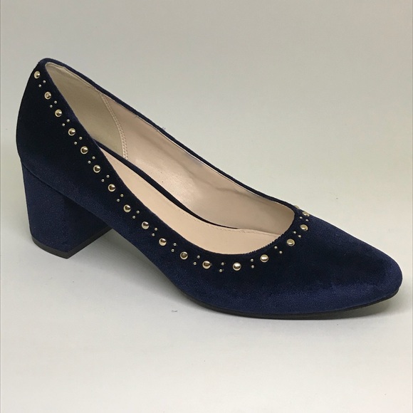 Cole Haan Justine Stud Pump 2” Blue Velvet 8B - Picture 2 of 7